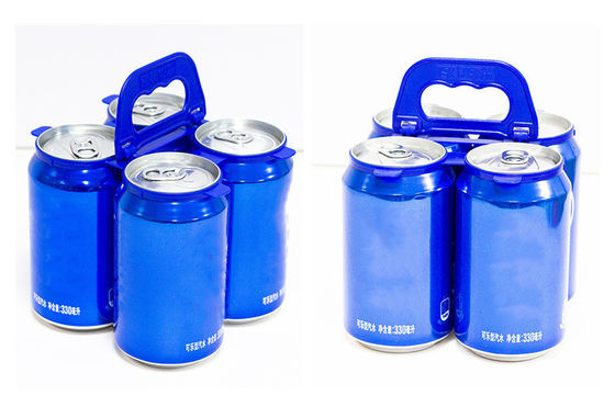4パックと6パック 飲料ビール缶のプラスチックハンドル 赤 黄色 黒 青 緑