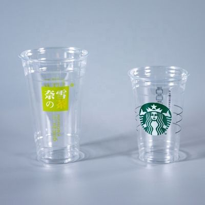 アイスクリーム 持ち帰りカップ 12オンス 透明なPET RPET 蓋付きの使い捨てプラスチックカップ