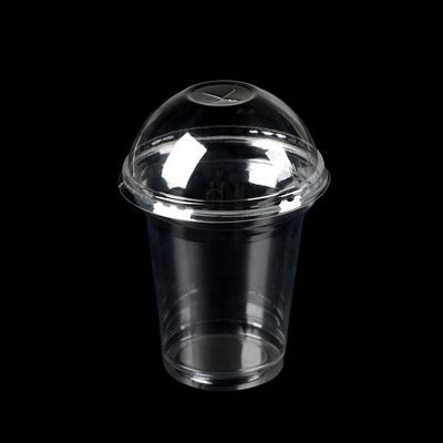 透明なPET カスタムプリント ミルクシェイク スムージー ドーム蓋付きプラスチックカップ 12oz 16oz 20oz