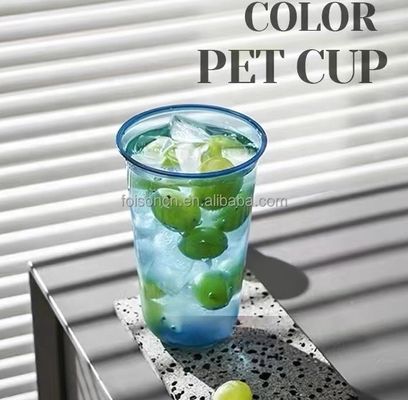 色とりどりの RPET 16 オンス スムージー コンテナ カップ ミルクシェイクとジュース