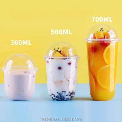 500ml 使い捨て PLA プラスチック 円底ヨーグルト カップ 96 カリバー 生物分解性 U 形 カップ