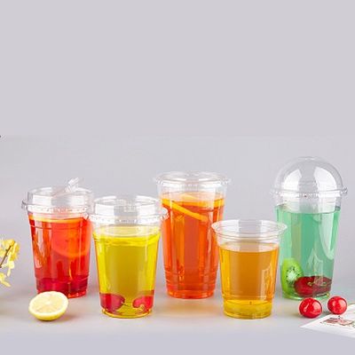 16 OZ カスタマイズされたロゴ プリント U 形 PET/RPET 飲料カップ コンポスタブルアイスクリーム