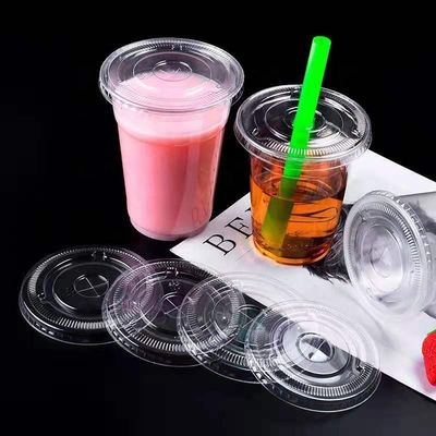 環境に優しいPETプラスチック フラットカバー 冷たい飲み物カップのサンプル 無料提供