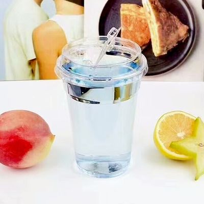 プラスチックフリー ボバコーヒー 飲料 生物分解性 PLA カップ スムージーショップ用の蓋付き
