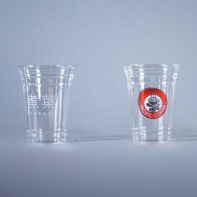 透明 使い捨て カフェ ミルク ティー アイスクリーム ジェリー PLA プラスチック カップ 蓋付き 100% 生物分解性 カップ